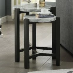 Cheapest 🥰 Crega Nesting Side Table Brushed Brown Gray - miBasics 🌟