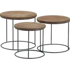 New 🎁 Set of 3 Berkshire Distressed Wood Nesting Side Tables Distressed Wood - Finch ✔️ -End And Side Tables shop unnamed file 8849