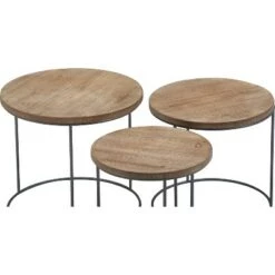 New 🎁 Set of 3 Berkshire Distressed Wood Nesting Side Tables Distressed Wood - Finch ✔️ -End And Side Tables shop unnamed file 8853