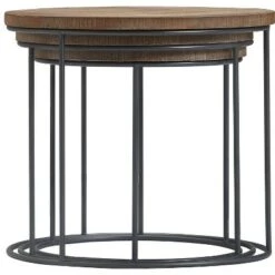 New 🎁 Set of 3 Berkshire Distressed Wood Nesting Side Tables Distressed Wood - Finch ✔️ -End And Side Tables shop unnamed file 8856