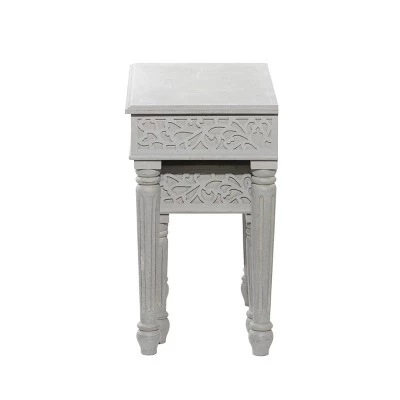 Cheap β Set of 2 Farmhouse Mango Wood Accent Table - Olivia & May Gray π₯ 6 Cheap β Set of 2 Farmhouse Mango Wood Accent Table - Olivia & May Gray π₯ - Image 4