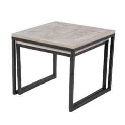 Buy 🎉 Set of 2 Thorpe Reclaimed Wood Nesting End Tables Gray/Black - Aiden Lane 💯 -End And Side Tables shop unnamed file 8871