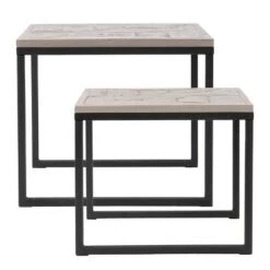 Buy 🎉 Set of 2 Thorpe Reclaimed Wood Nesting End Tables Gray/Black - Aiden Lane 💯 -End And Side Tables shop unnamed file 8872