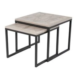 Buy 🎉 Set of 2 Thorpe Reclaimed Wood Nesting End Tables Gray/Black - Aiden Lane 💯 -End And Side Tables shop unnamed file 8875