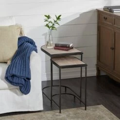 Discount 🤩 Olivia & May Set of 2 Industrial Metal Accent Tables Red - Olivia & May 🔥