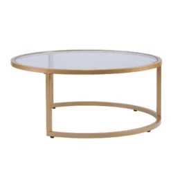 Budget 🛒 Set of 2 Emma Glam Nesting Cocktail Table Gold - Aiden Lane ✨