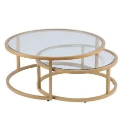 Budget 🛒 Set of 2 Emma Glam Nesting Cocktail Table Gold - Aiden Lane ✨ -End And Side Tables shop unnamed file 8892