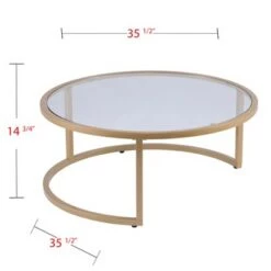 Budget 🛒 Set of 2 Emma Glam Nesting Cocktail Table Gold - Aiden Lane ✨ -End And Side Tables shop unnamed file 8895