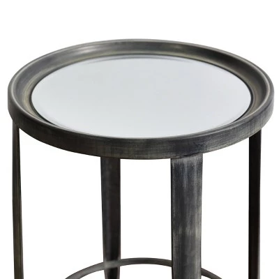 Buy π Set of 2 Nesting Round Side Tables Blackened Silver Gray - Stylecraft π€© 5 Buy π Set of 2 Nesting Round Side Tables Blackened Silver Gray - Stylecraft π€© - Image 3