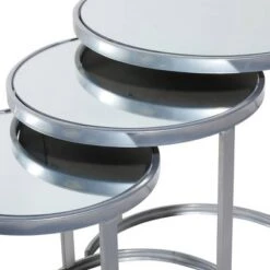 Hot Sale 😍 Olivia & May Set of 3 Contemporary Tin Accent Tables Silver - Olivia & May ⌛ -End And Side Tables shop unnamed file 8916