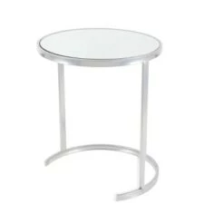 Hot Sale 😍 Olivia & May Set of 3 Contemporary Tin Accent Tables Silver - Olivia & May ⌛ -End And Side Tables shop unnamed file 8920