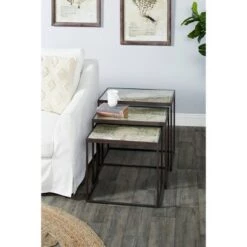 Hot Sale 🎉 Olivia & May Set of 3 Vintage Metal Accent Tables Gray - Olivia & May 💯