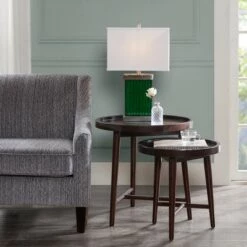 Hot Sale 🤩 Madison Park Set of 2 Bowdie Nesting Tables Dark Brown 😍