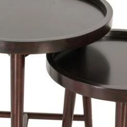 Hot Sale 🤩 Madison Park Set of 2 Bowdie Nesting Tables Dark Brown 😍 -End And Side Tables shop unnamed file 8951