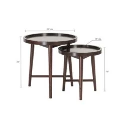 Hot Sale 🤩 Madison Park Set of 2 Bowdie Nesting Tables Dark Brown 😍 -End And Side Tables shop unnamed file 8952