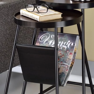 Brand new π Quinlane Nesting Table with Magazine Holder Walnut/Matte Black - miBasics π 6 Brand new π Quinlane Nesting Table with Magazine Holder Walnut/Matte Black - miBasics π - Image 4