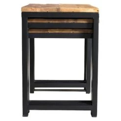 Best Pirce 🤩 3pc Wood and Iron Nest of Tables Natural - Timbergirl 🧨 -End And Side Tables shop unnamed file 8980