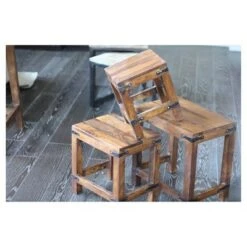 Buy 👍 3pc Handcrafted Rustic Nesting Tables Natural - Timbergirl 🥰 -End And Side Tables shop unnamed file 8989