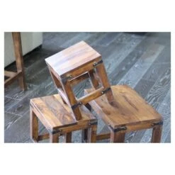 Buy 👍 3pc Handcrafted Rustic Nesting Tables Natural - Timbergirl 🥰 -End And Side Tables shop unnamed file 8991