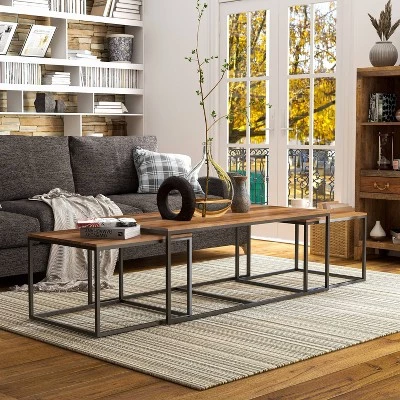 Flash Sale β 3pc Fondaine Nesting Coffee Table Set Natural Oak - HOMES: Inside + Out π 6 Flash Sale β 3pc Fondaine Nesting Coffee Table Set Natural Oak - HOMES: Inside + Out π - Image 4
