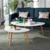 Coupon ❤️ Olida Double Coffee Table - White / Oak - Safavieh 🎁 -End And Side Tables shop unnamed file 9008