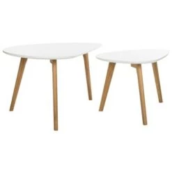 Coupon ❤️ Olida Double Coffee Table - White / Oak - Safavieh 🎁 -End And Side Tables shop unnamed file 9010