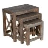 Outlet 🛒 Set of 3 Rustic Rectangular Farmhouse Mango Wood Nesting Tables with X Side Panels Brown - The Urban Port 🔥 -End And Side Tables shop unnamed file 9018
