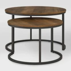 Budget 😉 Fort Worth Wood Grain Finish Nesting Coffee Table Brown - CorLiving 💯 -End And Side Tables shop unnamed file 9025