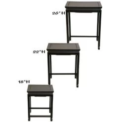 Best Pirce 💯 Rosewood Nesting Tables - Oriental Furniture Black Walnut ⌛