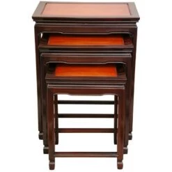 Best Pirce 💯 Rosewood Nesting Tables - Oriental Furniture Black Walnut ⌛ -End And Side Tables shop unnamed file 9038
