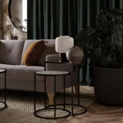 Outlet 🔔 Moon Phases Nesting End Tables White Marble/Glass - Mr. Kate 💯