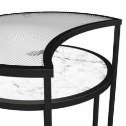 Outlet 🔔 Moon Phases Nesting End Tables White Marble/Glass - Mr. Kate 💯 -End And Side Tables shop unnamed file 9043