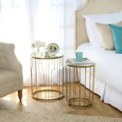 Wholesale 🧨 Nesting Tables Gold Mirrored - HomePop 🔔