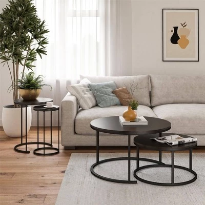 Outlet 𧨠Room & Joy Claret Nesting Coffee and End Table Bundle Espresso/Black Metal - Room & Joy β€οΈ 3 Outlet 𧨠Room & Joy Claret Nesting Coffee and End Table Bundle Espresso/Black Metal - Room & Joy β€οΈ