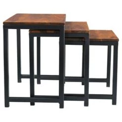 Coupon ❤️ 3pc Reclaimed Sheesham Wood and Iron Nesting Table Set Natural- Timbergirl 😉 -End And Side Tables shop unnamed file 9129