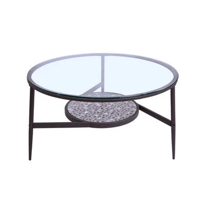 Buy π 3pc Corveen Glass Top Occasional Table Set Gun Metal - miBasics π 3 Buy π 3pc Corveen Glass Top Occasional Table Set Gun Metal - miBasics π