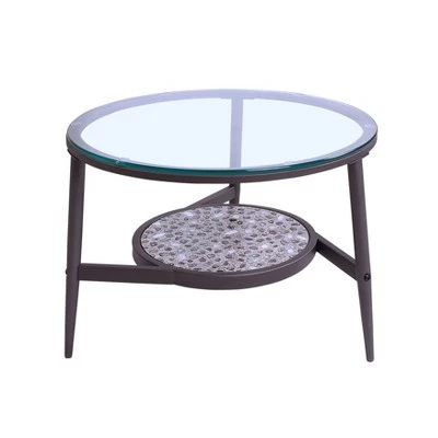 Buy π 3pc Corveen Glass Top Occasional Table Set Gun Metal - miBasics π 4 Buy π 3pc Corveen Glass Top Occasional Table Set Gun Metal - miBasics π - Image 2