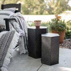 Coupon 🛒 Set of 2 Black Metal Accent Tables - Foreside Home & Garden 🤩 -End And Side Tables shop unnamed file 9157
