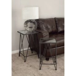 Best deal 👏 Set of 2 Contemporary Mirrored Side Tables - Olivia & May Silver 👍