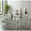 Best deal 😍 2pc Kritzy Glass Top Coffee Table Set Chrome - miBasics 🌟
