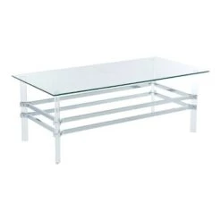 Best deal 😍 2pc Kritzy Glass Top Coffee Table Set Chrome - miBasics 🌟 -End And Side Tables shop unnamed file 927