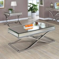 Discount 🧨 2pc Lila Occasional Table Set Chrome - HOMES: Inside + Out 🛒