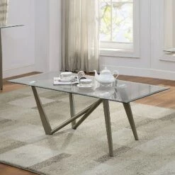 Wholesale π 2pc Escalon Glass Top Coffee Set Champagne - miBasics β¨