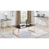 Coupon 👏 3pc Lindria Glass Top Coffee Table Set - miBasics Chrome ⌛ -End And Side Tables shop unnamed file 935