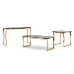 Coupon 👏 3pc Lindria Glass Top Coffee Table Set - miBasics Chrome ⌛ -End And Side Tables shop unnamed file 939