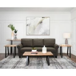 Discount 🌟 4pc Lucas Wood Table Collection Light Brown - Abbyson Living 🔔