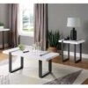 New 🎁 2pc Druse Coffee Table Set White/Black - miBasics 🔥
