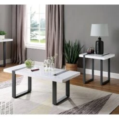 New π 2pc Druse Coffee Table Set White/Black - miBasics π₯