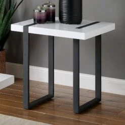 New 🎁 2pc Druse Coffee Table Set White/Black - miBasics 🔥 -End And Side Tables shop unnamed file 952