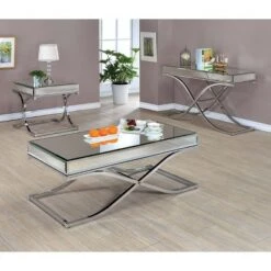 Promo 👏 3pc Lila Occasional Table Set Chrome - HOMES: Inside + Out 😉